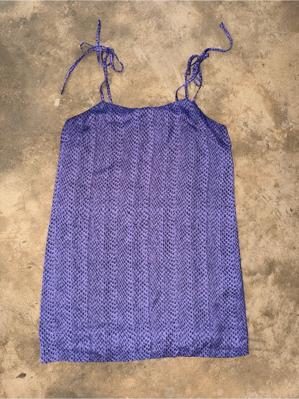 Buddy Love Purple Snakeskin Print Tie Shoulder Shift Dress S